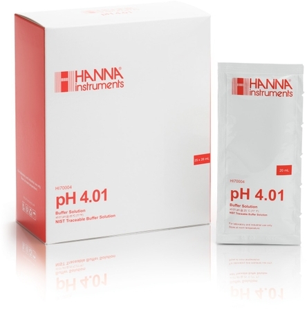 Калибровочный раствор рН 4,01 HANNA HI 70004P (25пакетов/20мл)