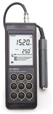 Портативный кондуктометр HANNA HI 9835 (0...500 мСм/см)