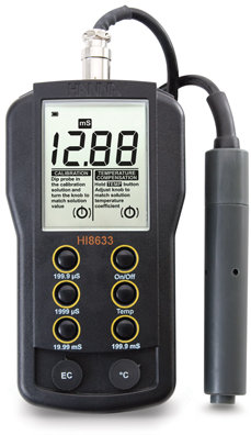 Портативный влагозащишенный кондуктометр HANNA HI 8633N (0...199.9 мСм/см)