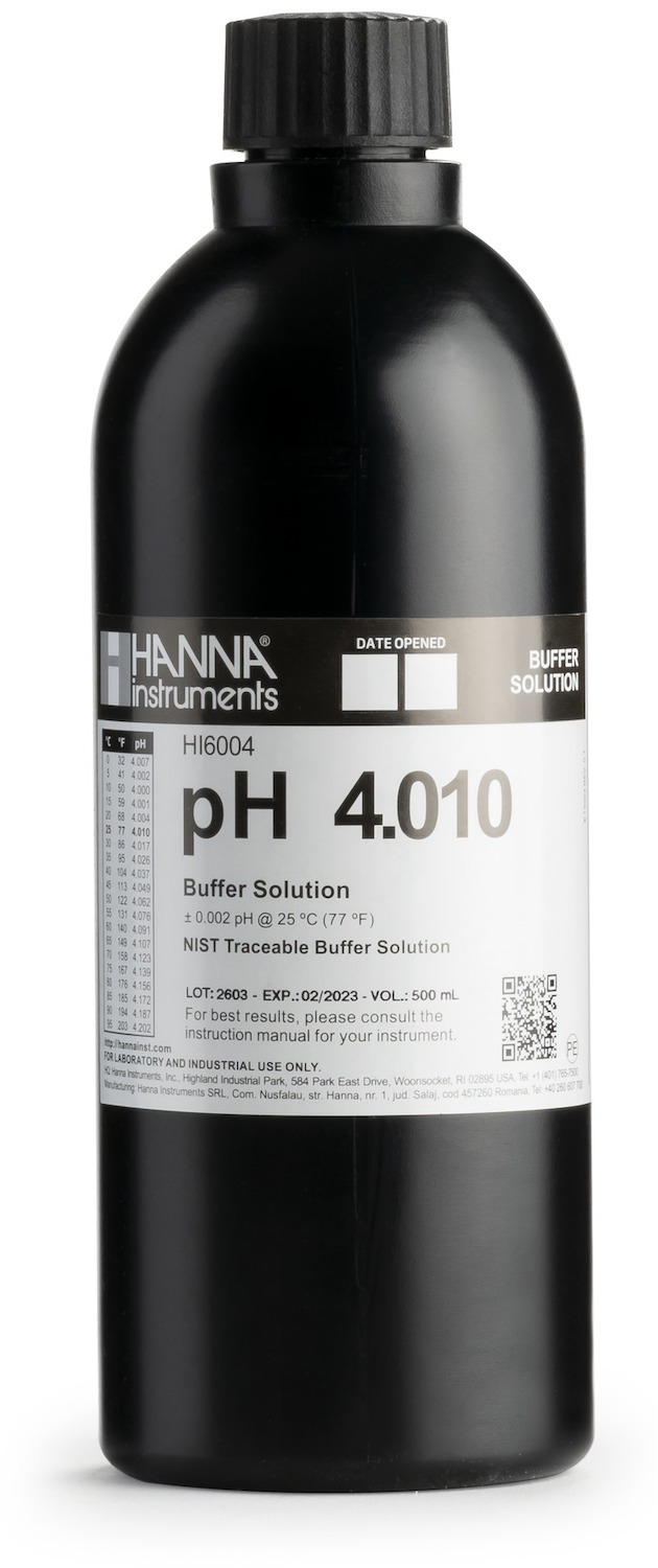 Буферный раствор с высокой точностью pH 4.010 HANNA HI 6004 (500мл)