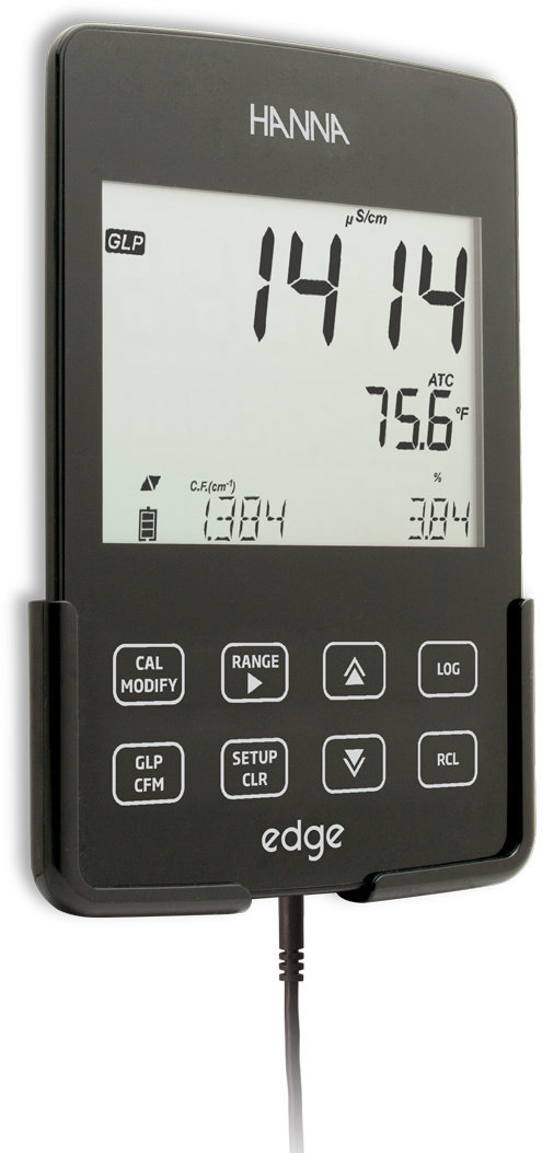 Cтационарный кондуктометр Edge HANNA HI 2030-02 с датчиком проводимости HANNA HI 763100 (0...500 мкСм/см) — миниатюра 2