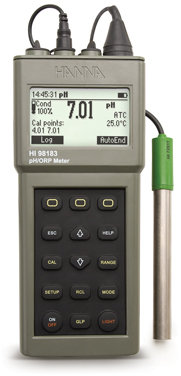Портативный водонепроницаемый рН/ОВП-метр HANNA HI 98183 (-4...+20 pH, pH/ORP/T)