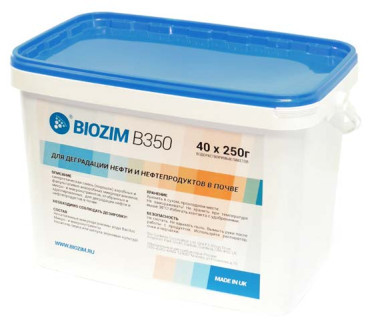 Биопрепарат для удаления нефтепродуктов из воды и почв BIOZIM B350 (ведро/10кг)