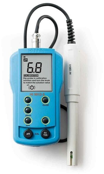 pH/EC/TDS-тестер HANNA HI 9812-5 (0..+14 pH)