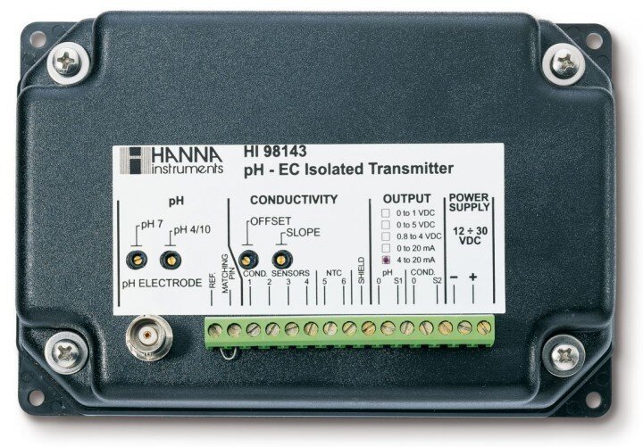pH/EC трансмиттер HANNA HI 98143-22 (0..+14 pH)