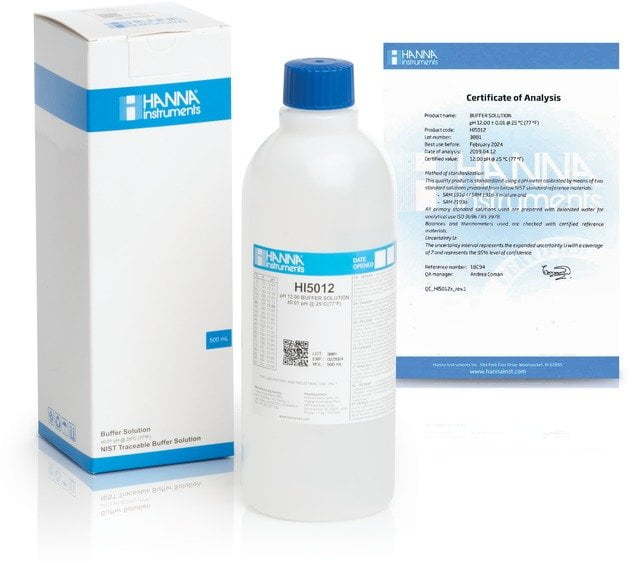 Раствор для калибровки рН 12 HANNA HI 5012 (500 мл)