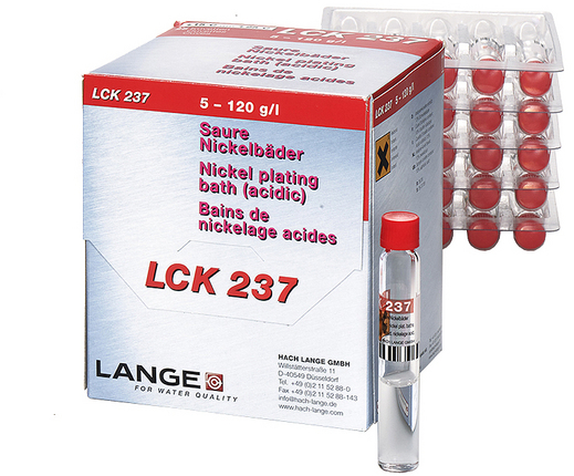 Кюветный тест на никель сульфат и сульфамат HACH LCK237 (5–120 г/л, 25 шт.)