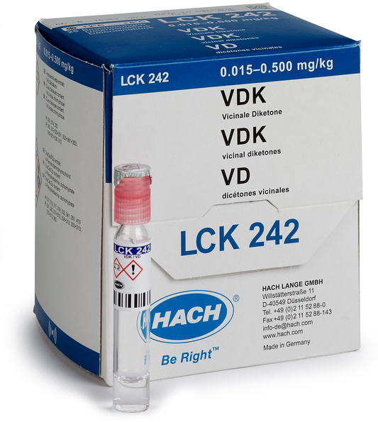 Кюветный тест на вицинальные дикетоны HACH LCK242 (0,015–0,5мг/кг, 25 шт.)