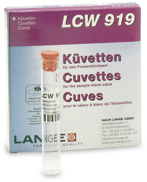 Набор кювет с холостым значением HACH LCW919 (Ø 11мм, 5 шт.)