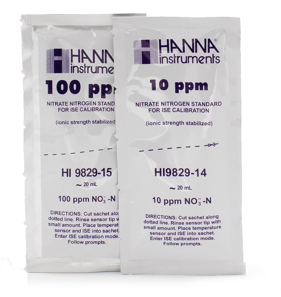 Стандартные нитраты 10 ppm и 100 ppm HANNA HI9829-14/15 (10 x 25 мл)
