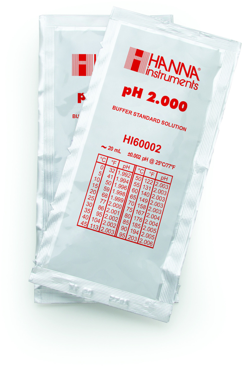 Раствор для калибровки рН 2,000 HANNA HI60002-02 (25х20 мл)