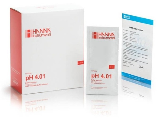 Калибровочный раствор рН 4,01 HANNA HI70004C (25 пакетов/20мл)