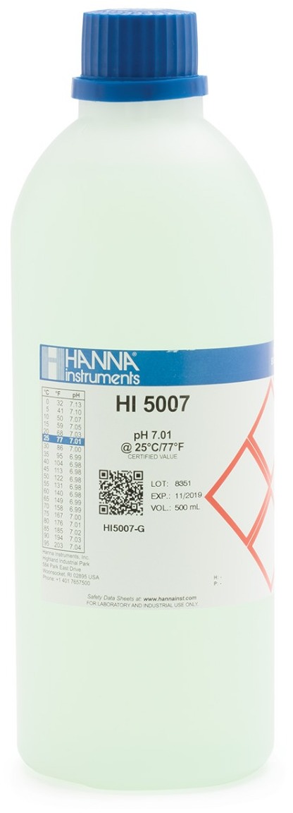 Калибровочный раствор pH 7.01, зеленый HANNA HI5007-G (500мл)