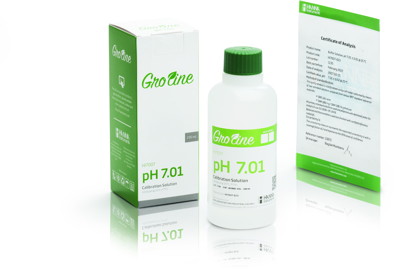 Калибровочный буфер GroLine pH 7.01 HANNA HI7007-023 (230 мл)