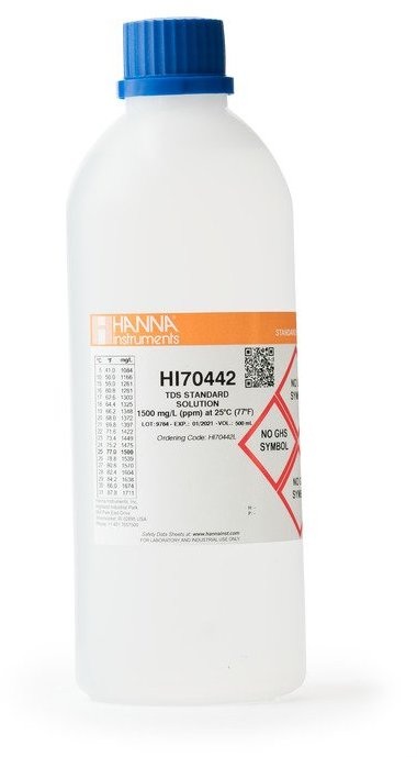 Калибровочный раствор TDS 1500 мг/л HANNA HI70442/1L (1 л)