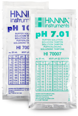 Пакеты калибровочного буфера pH 7,01 и 10,01 HANNA HI770710C (10 x 20 мл, по 5 пакетиков)