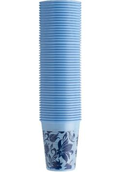 Стаканчик пластиковый Euronda 21410024 Monoart Floral (голубой, 100 шт.)