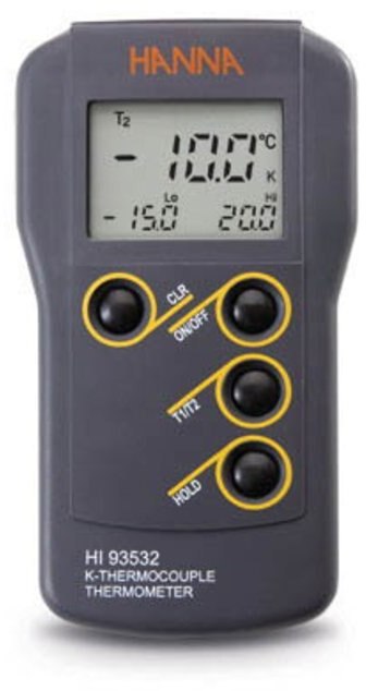 Термопарный термометр K-типа с двойным входом HANNA HI93532 (-200...+999 °С)