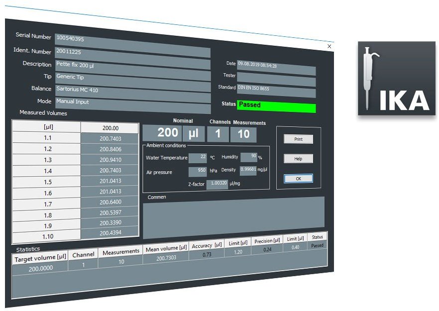 Программное обеспечение IKA IPCS Pipette Calibration Software 0020022141