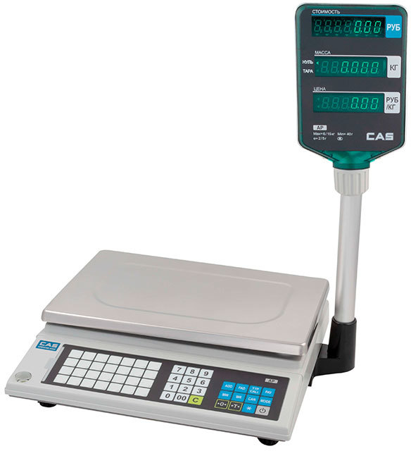 Торговые весы CAS AP-6EX (6 кг/ 1/2 г)