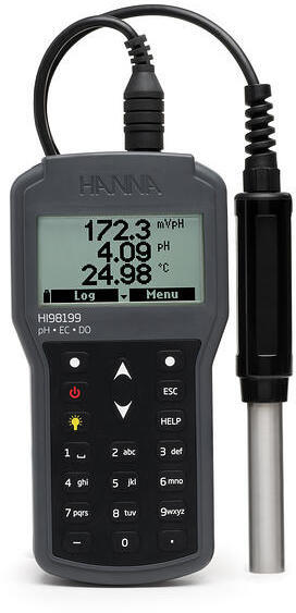 Портативный оксиметр/ph-метр HANNA HI98199-03 (0...200 г/л, 0...+14 pH)