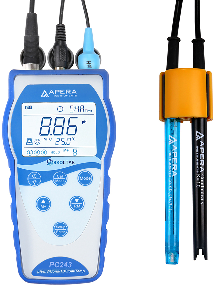 Портативный мультипараметровый прибор с GLP Apera PC243 (-2...+20 pH)