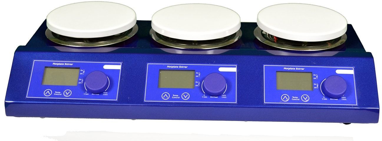 Магнитная мешалка 3-х секционная с подогревом Ulab US-3110 (5 л х 3 шт.)