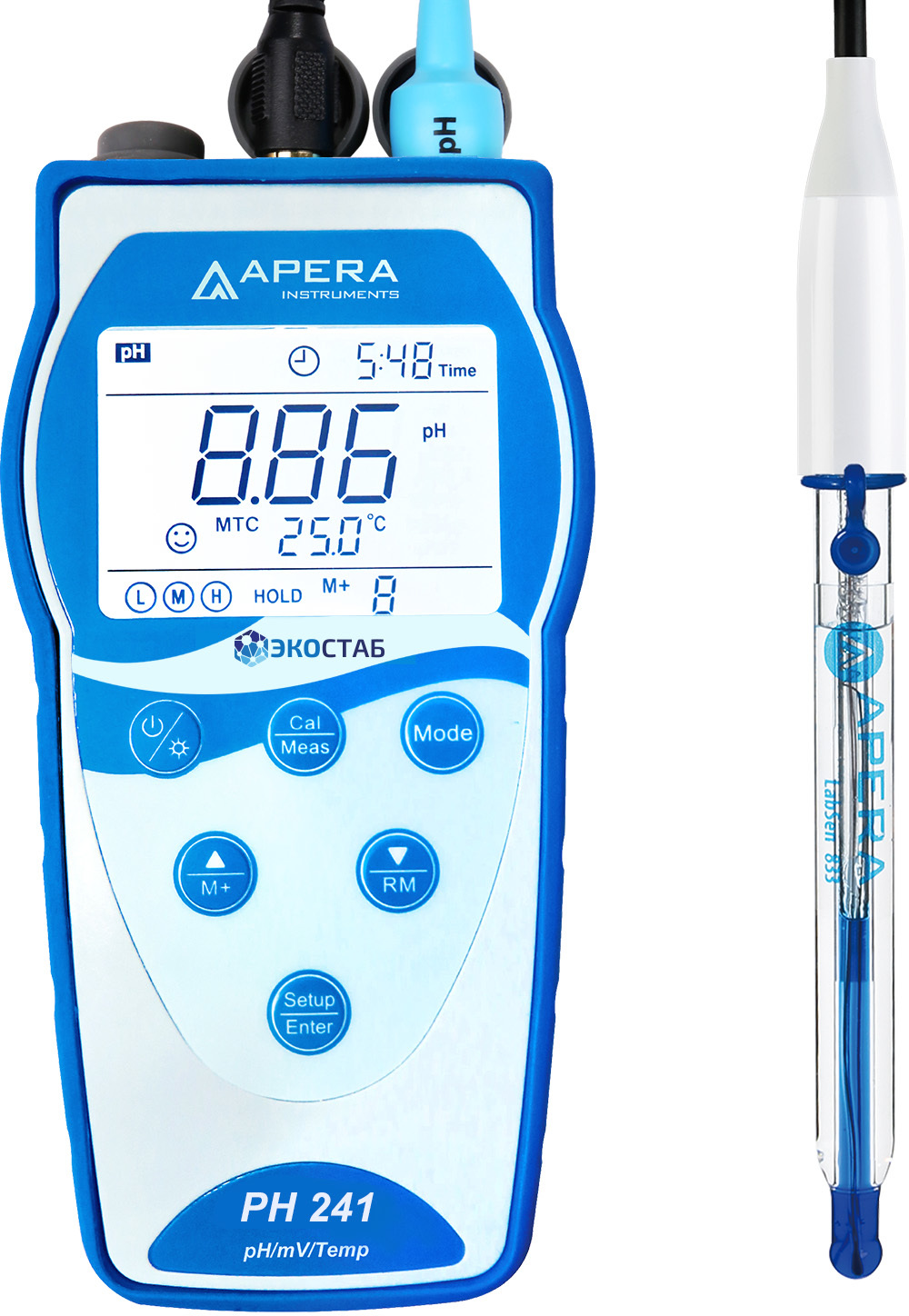 Портативный рН-метр для растворов, содержащих сильные кислоты Apera PH241HF (-2...+16 pH) — миниатюра 2