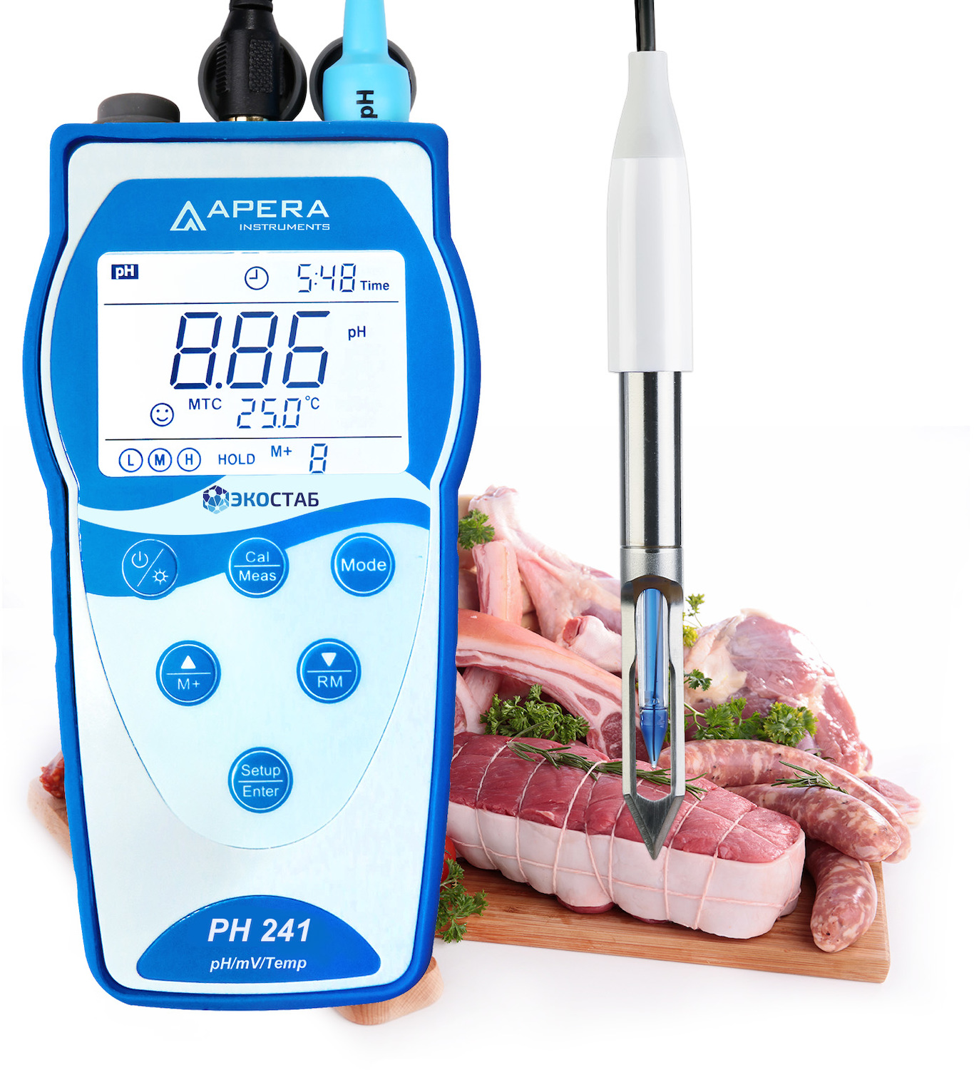 Портативный рН-метр для мяса Apera PH241MT (-2...+16 pH) — миниатюра 2