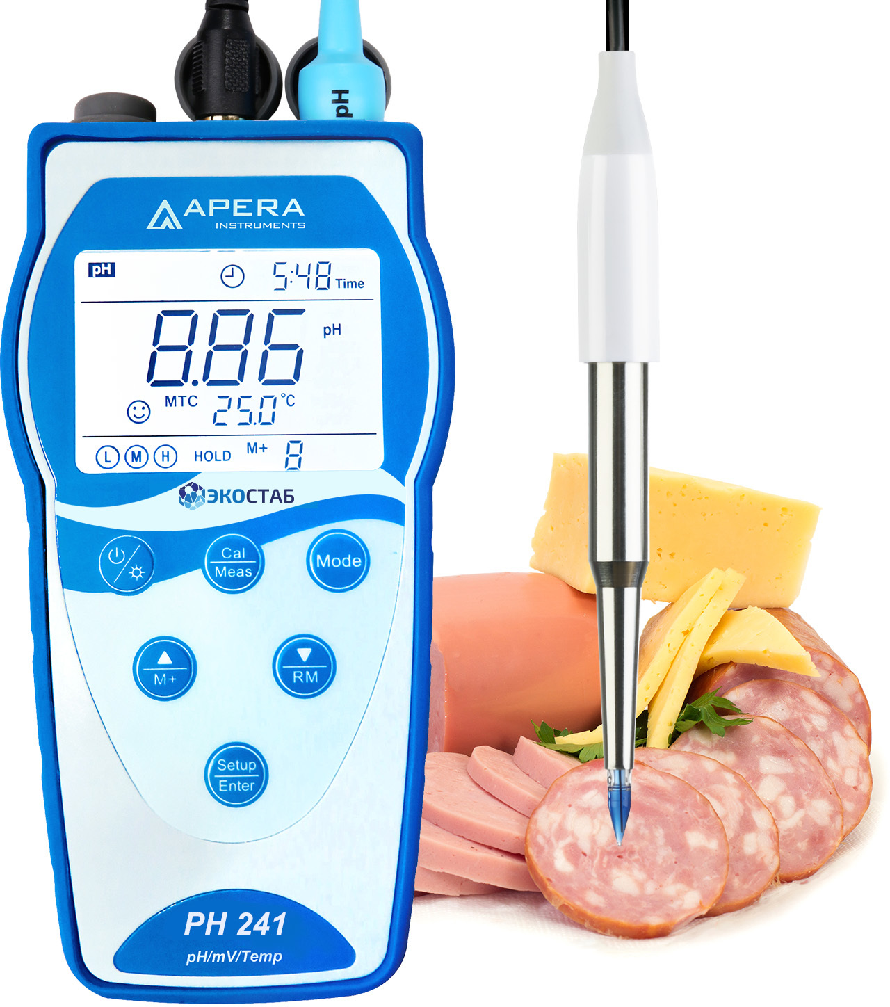 Портативный рН-метр для пищевых образцов Apera PH241SS (-2...+16 pH)
