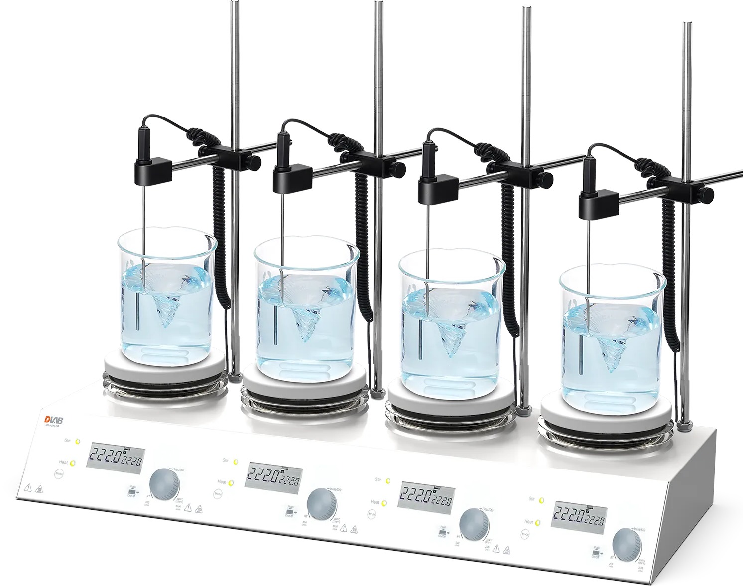 Цифровая магнитная мешалка с нагревом и ЖК-дисплеем DLAB MS-H280-S4 (200-1500 об/мин) — миниатюра 3