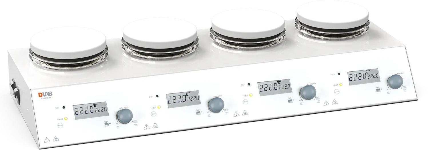 Цифровая магнитная мешалка с нагревом и ЖК-дисплеем DLAB MS-H280-S4 (200-1500 об/мин) — миниатюра 4