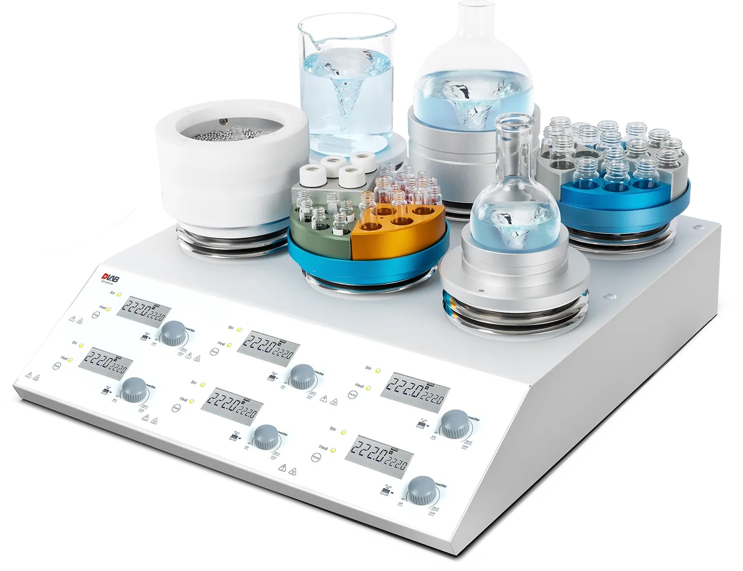 Цифровая магнитная мешалка с нагревом и ЖК-дисплеем DLAB MS-H280-S6 (200-1500 об/мин) — миниатюра 2