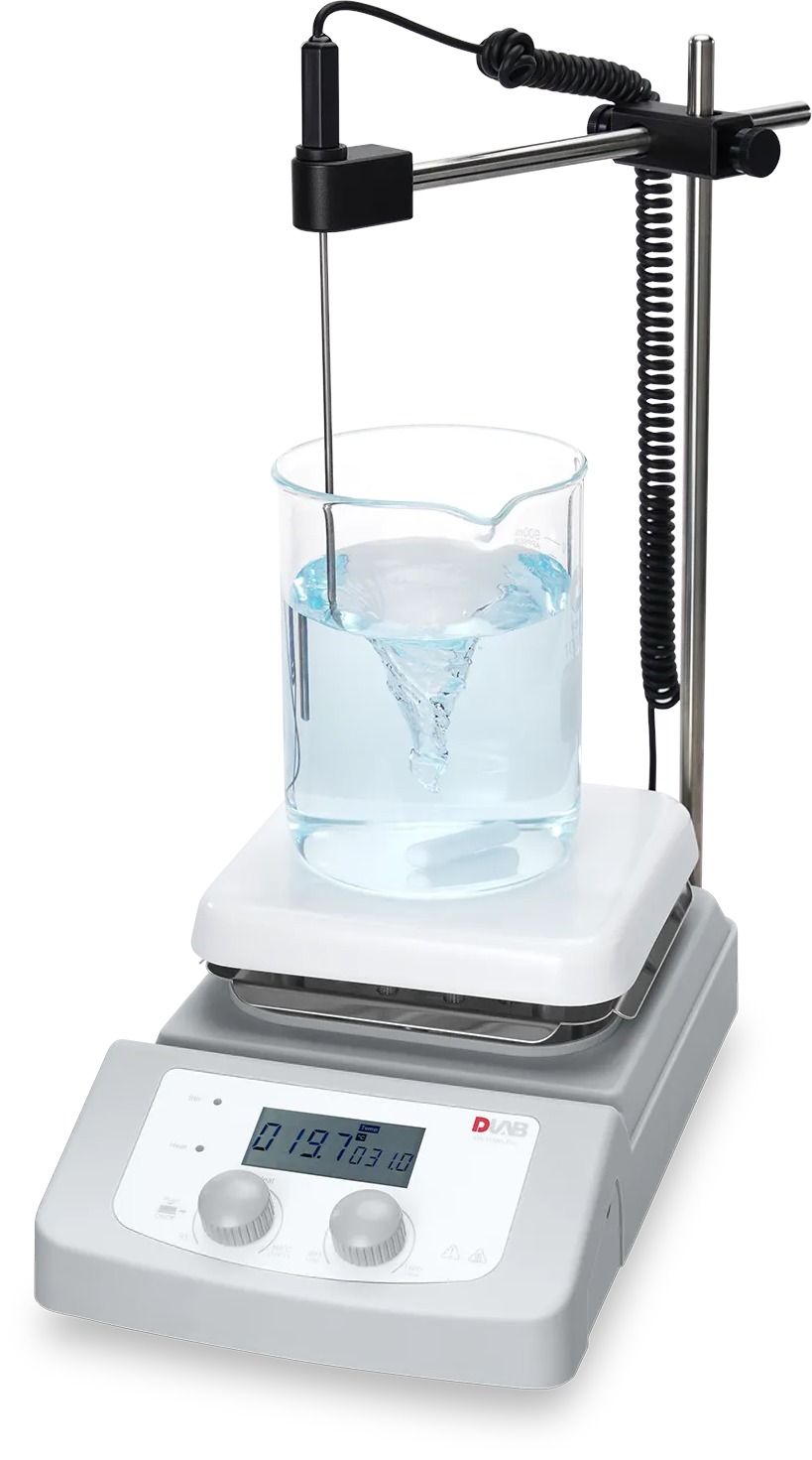 Цифровая магнитная мешалка с нагревом и ЖК-дисплеем MS-H380-Pro (200-1500 об/мин)