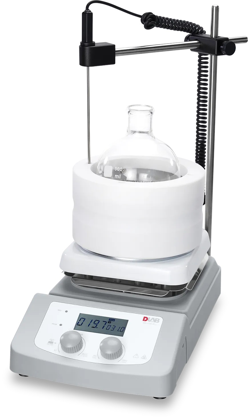 Цифровая магнитная мешалка с нагревом и ЖК-дисплеем DLAB MS-H380-Pro (200-1500 об/мин) — миниатюра 4