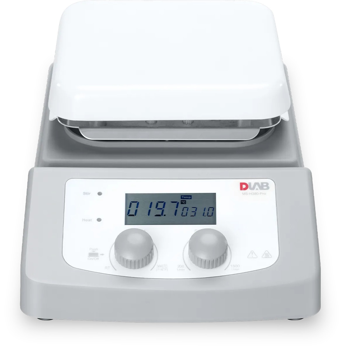 Цифровая магнитная мешалка с нагревом и ЖК-дисплеем DLAB MS-H380-Pro (200-1500 об/мин) — миниатюра 2