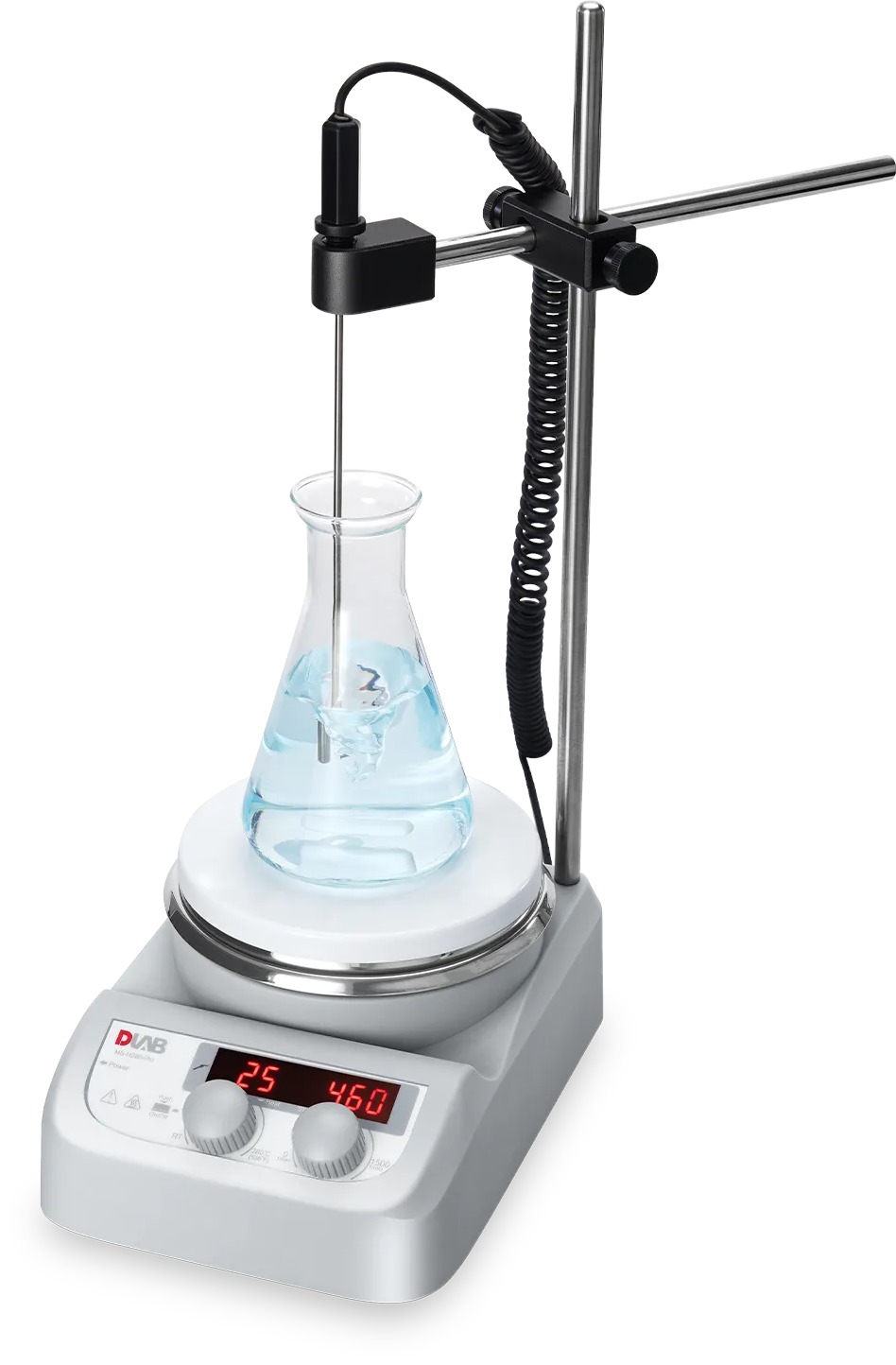 Цифровая магнитная мешалка с нагревом и светодиодным дисплеем DLAB MS-H280-Pro (200-1500 об/мин) — миниатюра 2