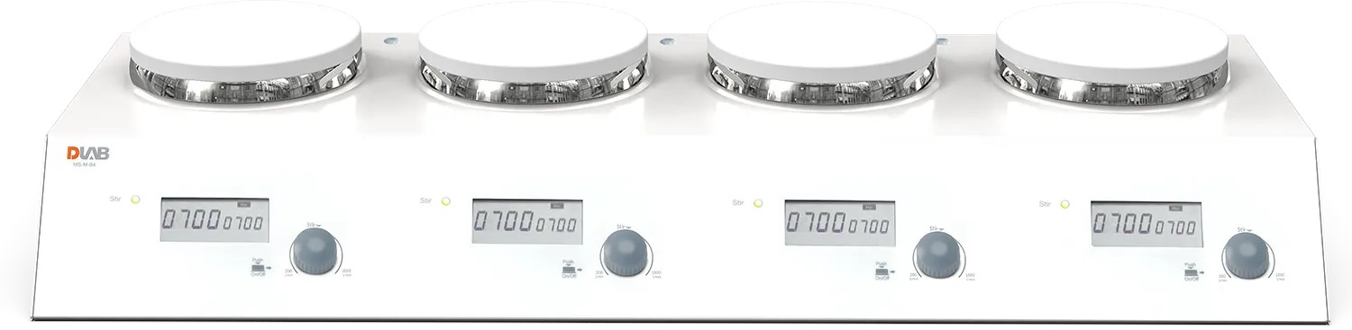 Мешалка магнитная многопозиционная DLAB MS-M-S4 (4 места, 200-1500 об/мин) — миниатюра 2