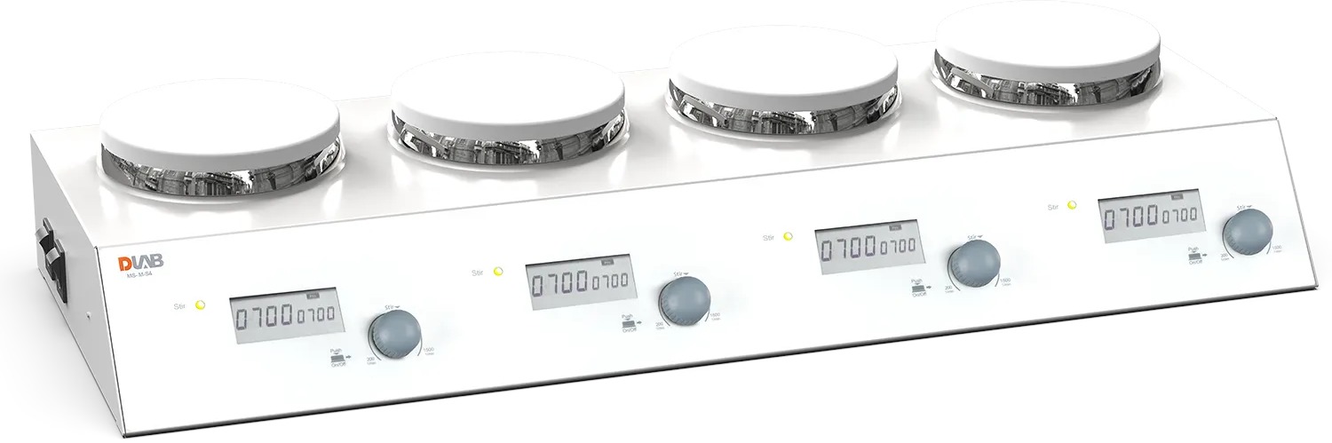 Мешалка магнитная многопозиционная DLAB MS-M-S4 (4 места, 200-1500 об/мин) — миниатюра 3
