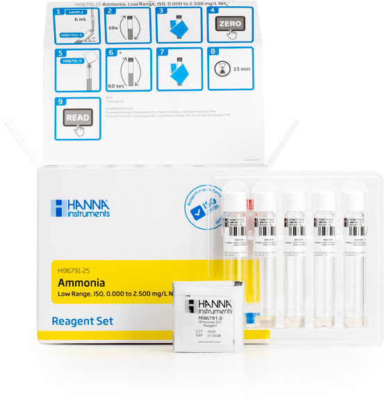 Набор реагентов на низкий уровень аммиака ISO HANNA HI 96791-25 (25 тестов)
